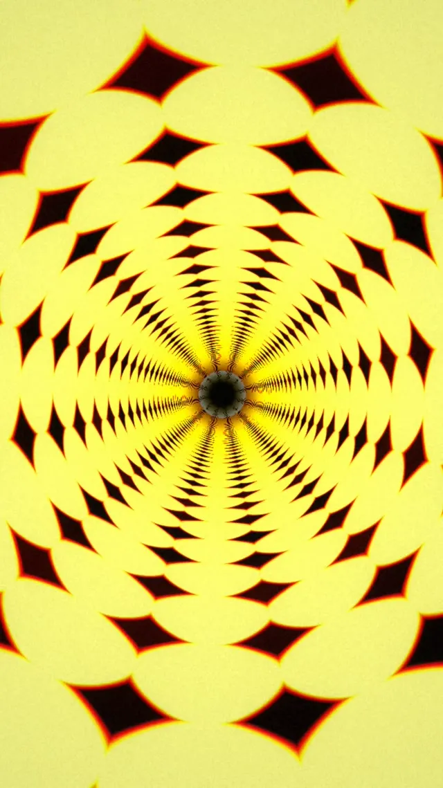 9:16 Reels 60fps Screensaver - Neon Yellow Kaleidoscope Motion Background Live Wallpaper