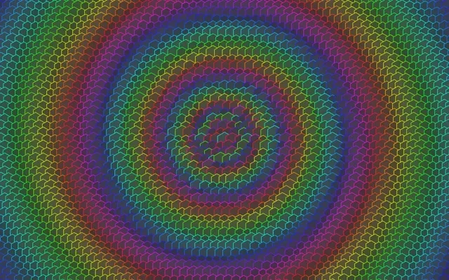 16:10 MacBook 60fps Rainbow Hexagon Vortex Screensaver | Motion Background Loop
