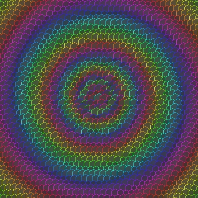 1:1 Square 60fps Neon Hexagon Tunnel Screensaver | VJ Animation Background