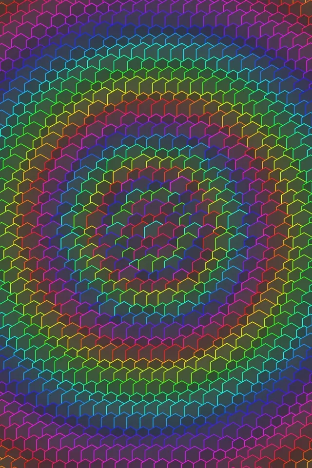 2:3 Photo Portrait 60fps Neon Hexagon Tunnel Screensaver | Live Wallpaper VJ