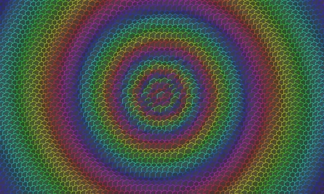 5:3 Wide 60fps Neon Hexagon Kaleidoscope Screensaver | Motion VJ Background