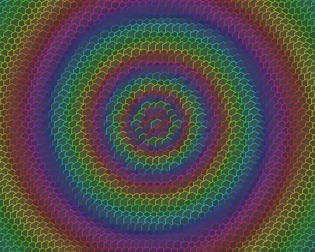 5:4 Industrial 60fps Hexagon Spiral Screensaver | VJ Loop Colorful Animation