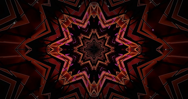 Neon Tunnel Purple Gold Kaleidoscope 4k uhd 60fps screensaver Vj loop