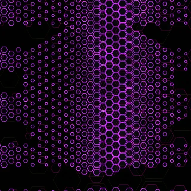1:1 Square | 60fps Purple Hexagon Kaleidoscope Screensaver VJ Animation