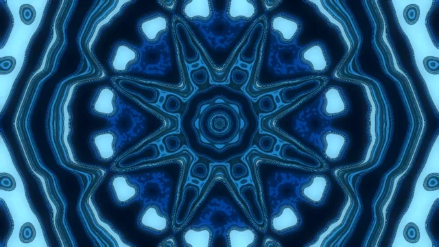 4k uhd 60fps screensaver neon tunnel blue kaleidoscope vj loop