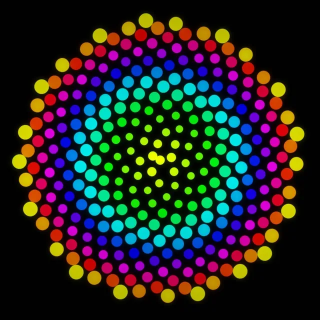 1:1 Square | 60fps Neon Hexagon Kaleidoscope VJ Animation Screensaver | Colorful