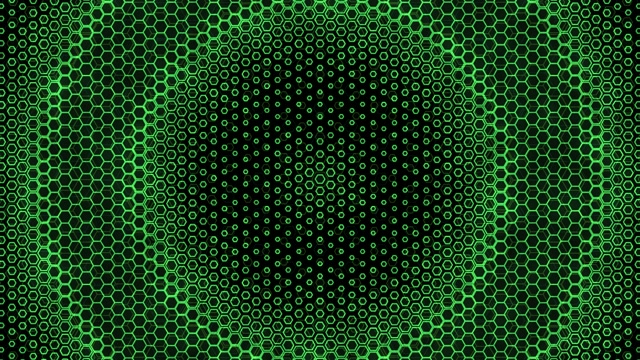 10 hours 4K UHD 60fps screensaver neon tunnel VJ loop green hexagon