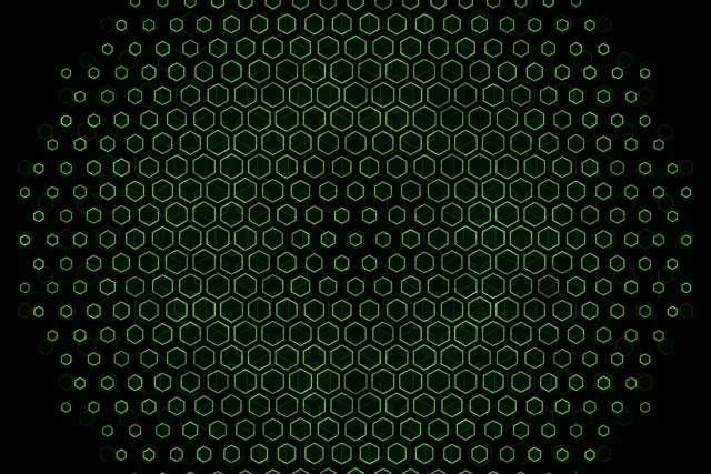 3:2 Surface | 60fps Teal Hexagonal Matrix VJ Animation Screensaver