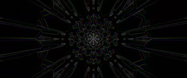 Neon Tunnel Kaleidoscope Vortex 2.39:1 Cinemascope 60fps Screensaver