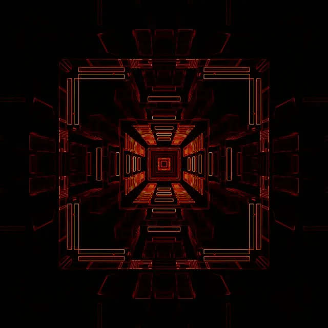 Red Neon Tunnel Vj Loop 1:1 Square 60fps Screensaver Geometric Vortex