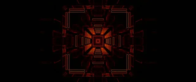 Red Square Neon Tunnel VJ Loop 2.39:1 Cinemascope 60fps Screensaver