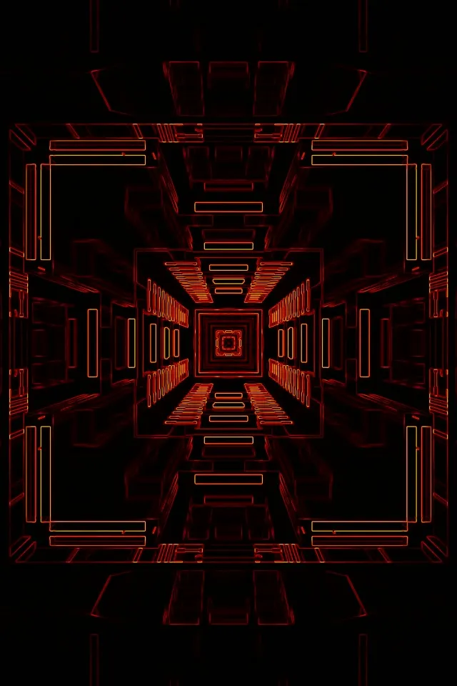 Red Neon Tunnel Infinite Vortex 9:16 60fps VJ Loop