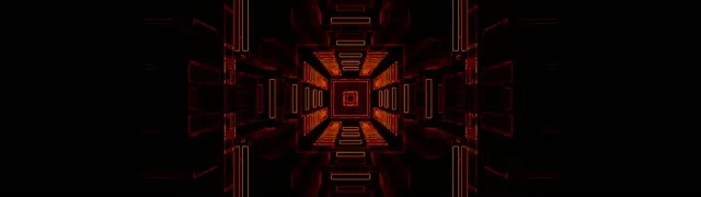 Red Neon Tunnel Square Vortex 32:9 Ultrawide 60fps Screensaver Loop