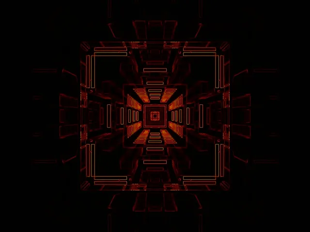 Red neon tunnel 4:3 classic 60fps screensaver VJ loop geometric corridor