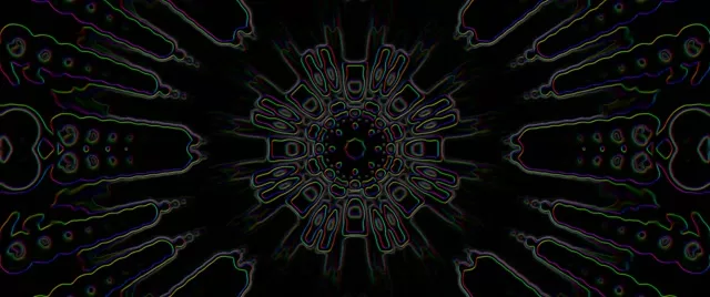 2.39:1 Cinema 60fps Neon Tunnel Screensaver - Electric Symmetry Pulse Animation