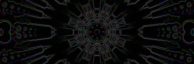 3:1 Extra Wide 60fps Neon Tunnel Screensaver - Prismatic Ray Burst VJ Animation