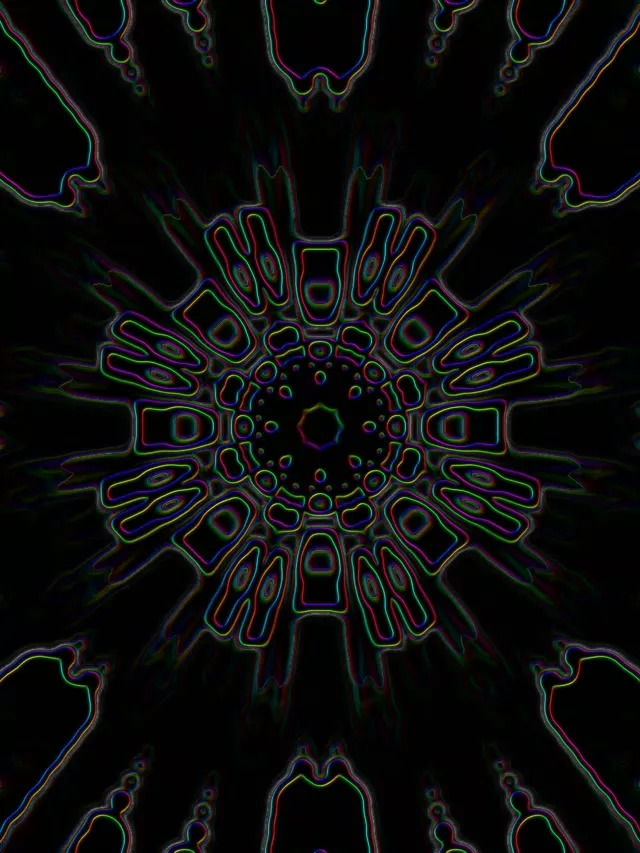 3:4 Portrait 60fps Neon Tunnel Screensaver - Rainbow Kaleidoscope Rays Background