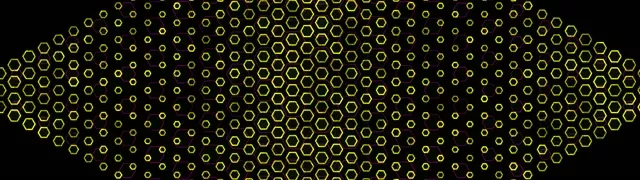 32:9 Super Ultrawide 60fps Screensaver Neon Tunnel VJ Loop Yellow Hexagon Grid