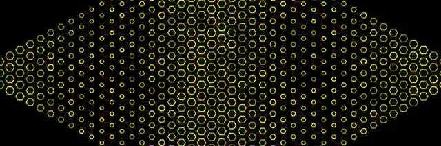 3:1 Triple Wide 60fps Screensaver Neon Tunnel VJ Animation Yellow Hexagon Glow