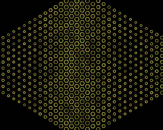 5:4 Industrial 60fps Screensaver Neon Tunnel Live Wallpaper Yellow Glowing Hex