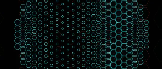 21:9 Ultrawide 60fps Cyan Hexagon Honeycomb Screensaver VJ Animation