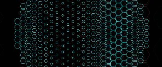2.39:1 Cinemascope 60fps Cyan Hexagon Tunnel Screensaver VJ Animation