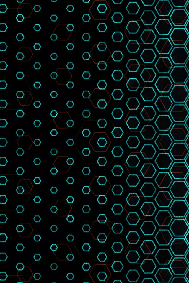 2:3 Photo Portrait 60fps Neon Cyan Hexagon Screensaver VJ Loop Edit
