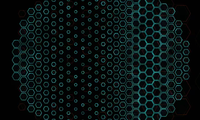 5:3 Wide 60fps Turquoise Hexagon Grid Screensaver Live Wallpaper Neon