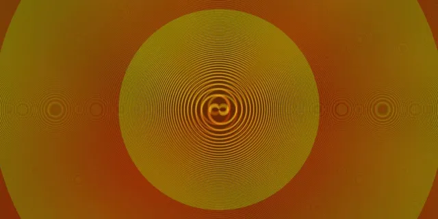 2:1 Univisium 60fps Screensaver Neon Tunnel Vj Animation Radiant Yellow Spiral