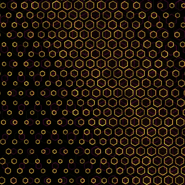 1:1 Square 60fps Screensaver Neon Tunnel Live Wallpaper Golden Hexagon