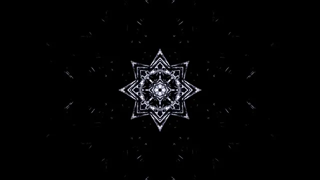 Dark Abstract Kaleidoscope VJ Loop - Black White Geometric Motion Background