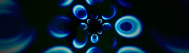 32:9 Super Ultrawide 60fps Neon Spiral Kaleidoscope Screensaver VJ Loop Cyan