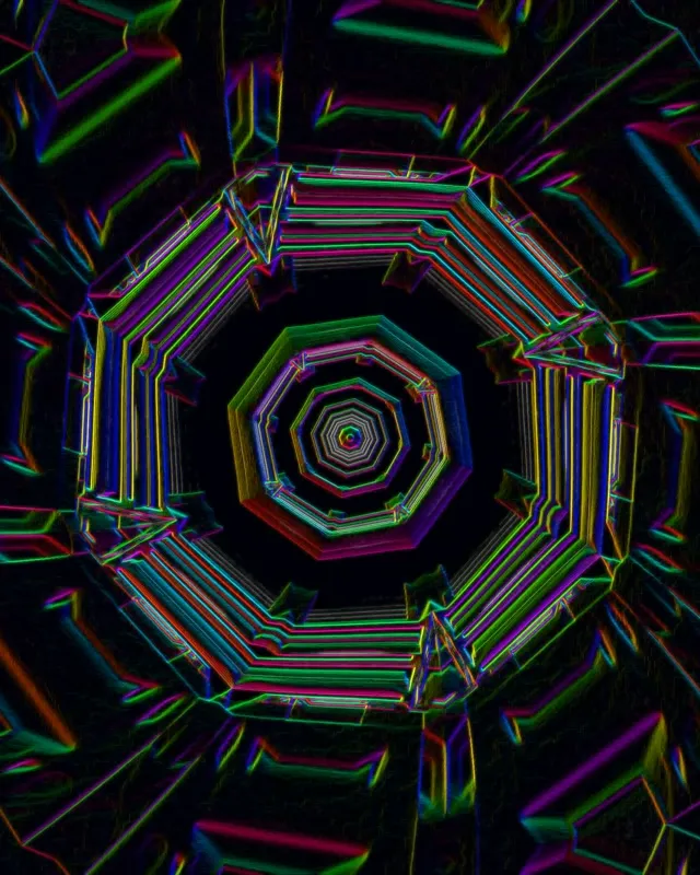 neon tunnel 4:5 instagram 60fps screensaver electric kaleidoscope vj loop