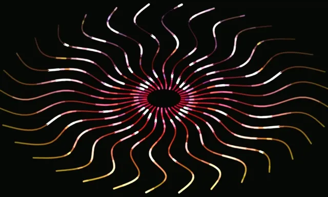 5:3 Wide 60fps Screensaver Neon Tunnel Motion Background Gold Purple