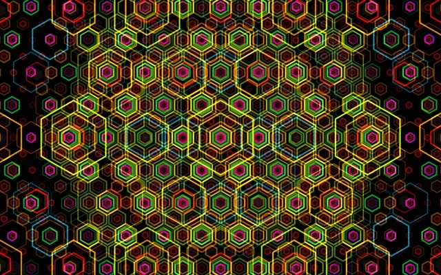 16:10 MacBook 60fps Neon Hexagon Screensaver VJ Neon Animation