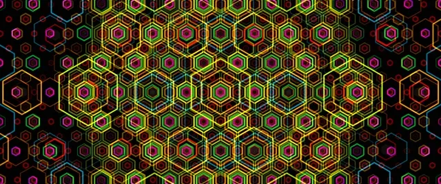 2.39:1 Cinemascope 60fps Neon Hexagon Screensaver Live Wallpaper