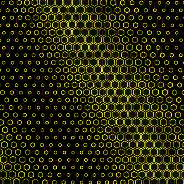 1:1 Square 60fps Screensaver Neon Tunnel Live Wallpaper Yellow Geometric Hex