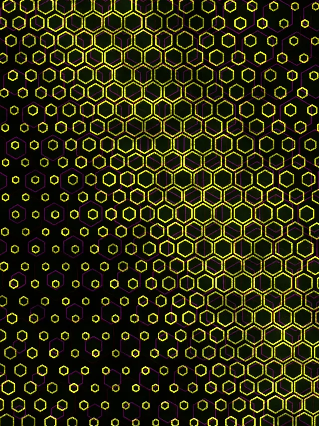 3:4 iPad Portrait 60fps Screensaver Neon Tunnel VJ Animation Yellow Hexagons