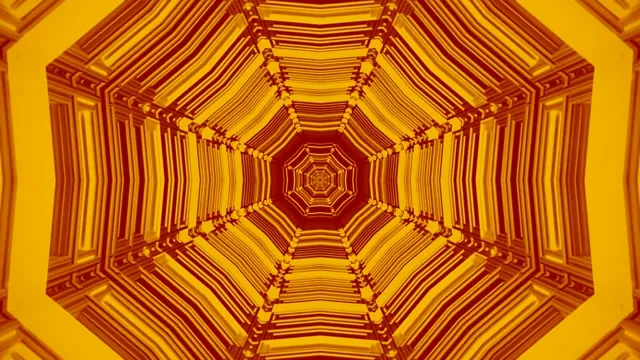 Gold Neon Tunnel Screensaver 4k UHD 60fps VJ Loop