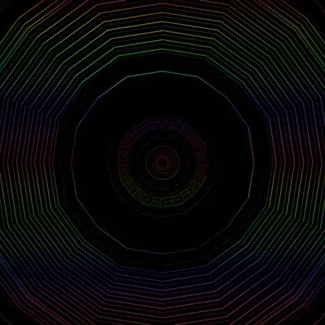 Neon Tunnel Octagon Vortex | 1:1 Square 60fps Screensaver VJ Loop