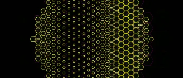 21:9 Ultrawide 60fps Hexagon Kaleidoscope Screensaver VJ Animation Yellow