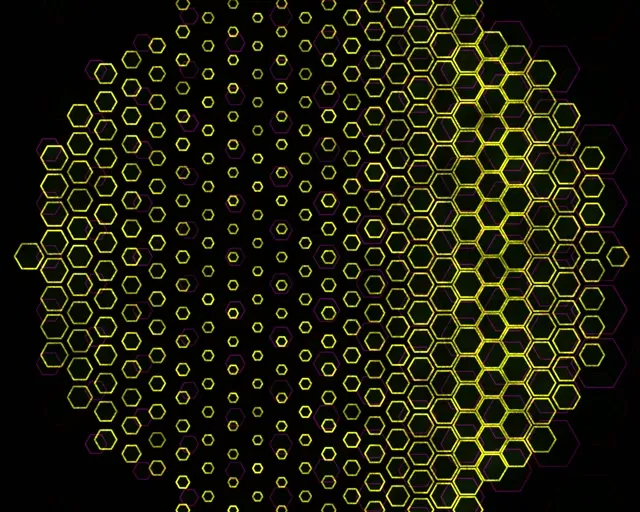 5:4 Industrial 60fps Yellow Hexagon Screensaver VJ Background Loop