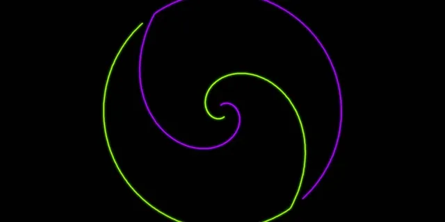 2:1 Univisium | 60fps Neon Spiral Screensaver | Live Wallpaper | Purple Neon