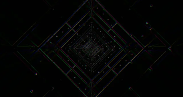 4k uhd 60fps screensaver neon tunnel vj loop motion background cyan purple geometric vortex