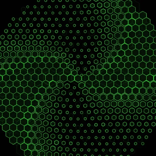 1:1 Square 60fps Screensaver Neon Tunnel Green Hex Live Wallpaper