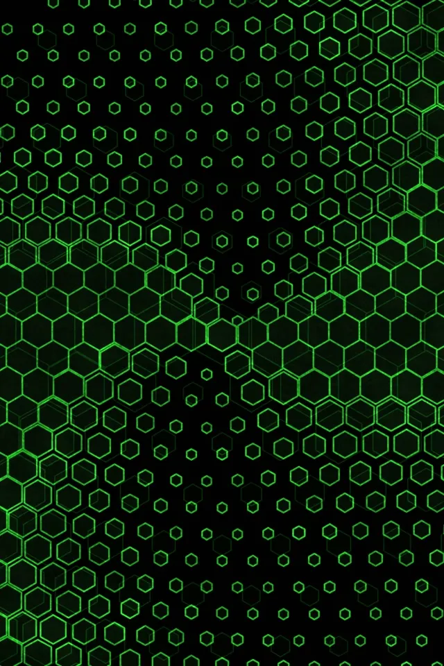 2:3 Photo Portrait 60fps Screensaver Neon Tunnel Green Hexagon VJ Animation