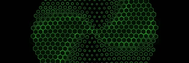 3:1 Triple Wide 60fps Screensaver Neon Tunnel Green Hexagons VJ Animation