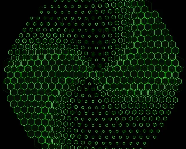 5:4 Industrial 60fps Screensaver Neon Tunnel Green Hex VJ Loop Background