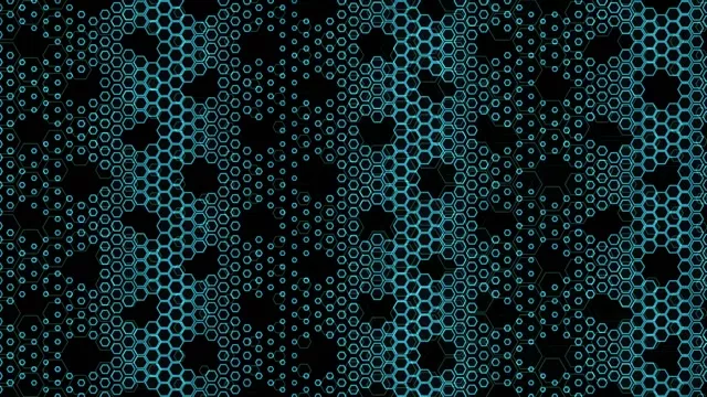 4K UHD 60fps Cyan Hexagon Lattice VJ Loop Screensaver - Abstract Neon Pattern