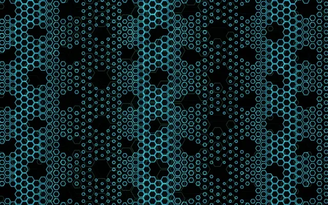 16:10 MacBook | 60fps Hexagon Pattern Motion Background Screensaver | Cyan Tech